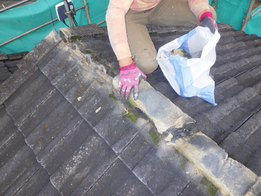 台面の撤去中です