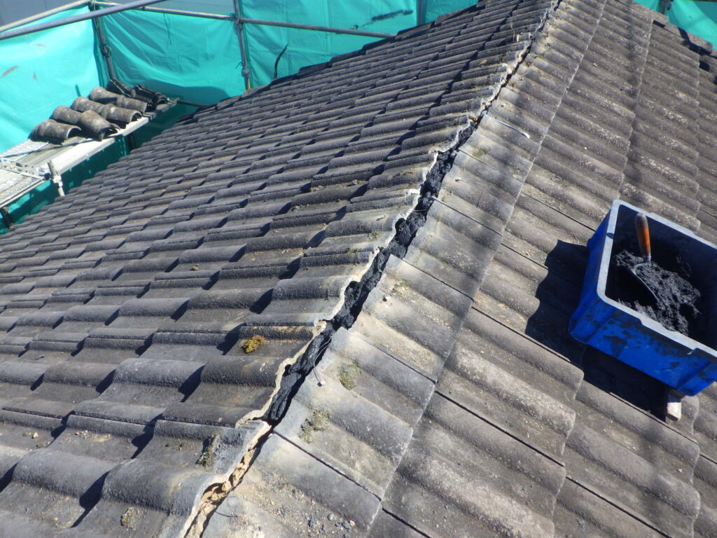 平瓦の下に南蛮を入れました