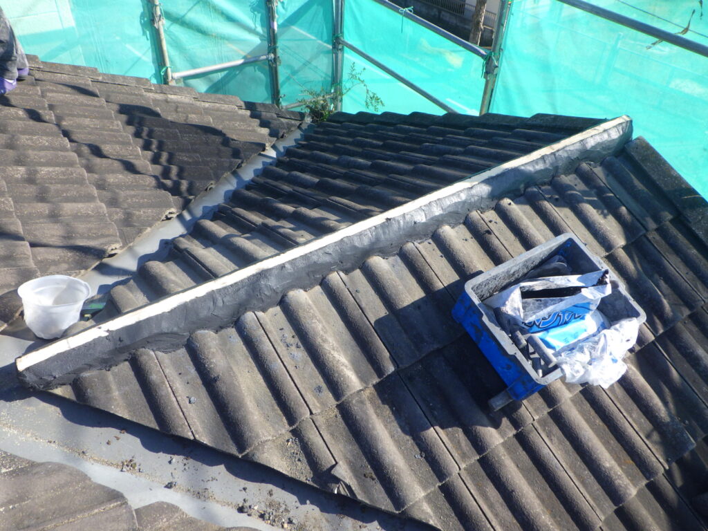 棟木の固定終了です