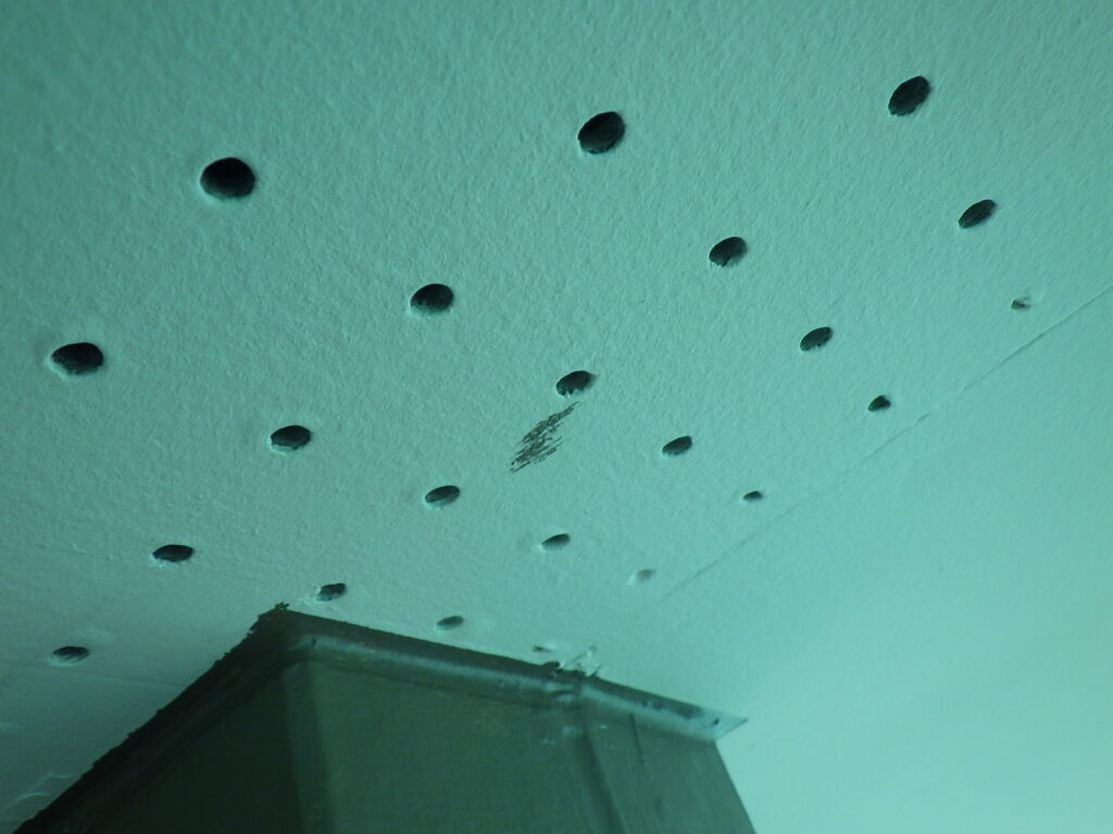 補修前の軒天の状態です