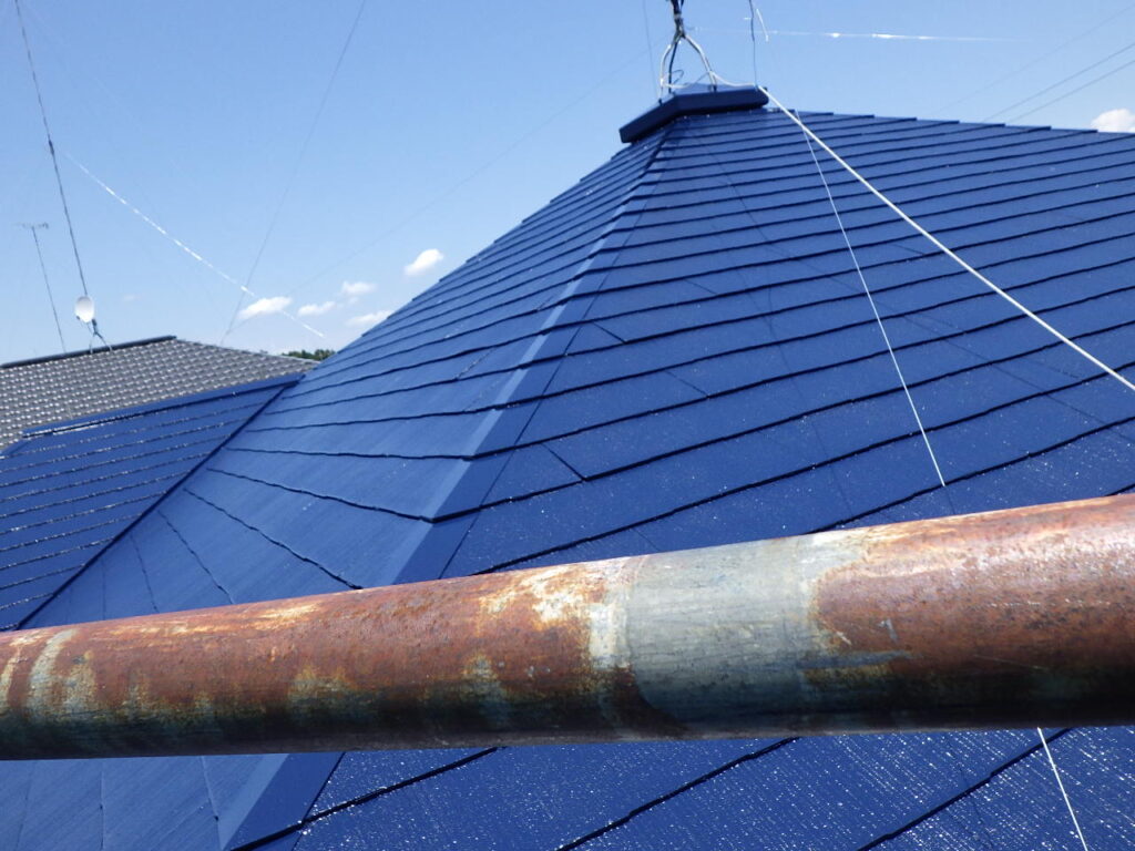 屋根上塗り塗装終了です