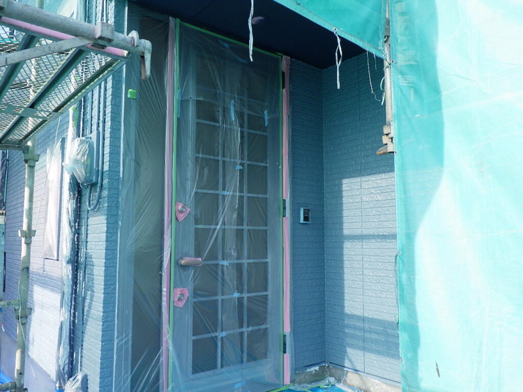 外壁上塗り塗装終了です