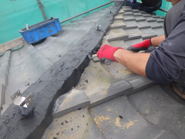 台面の仕上げ中です