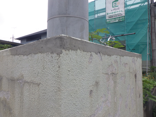 門塀のモルタル補修終了です