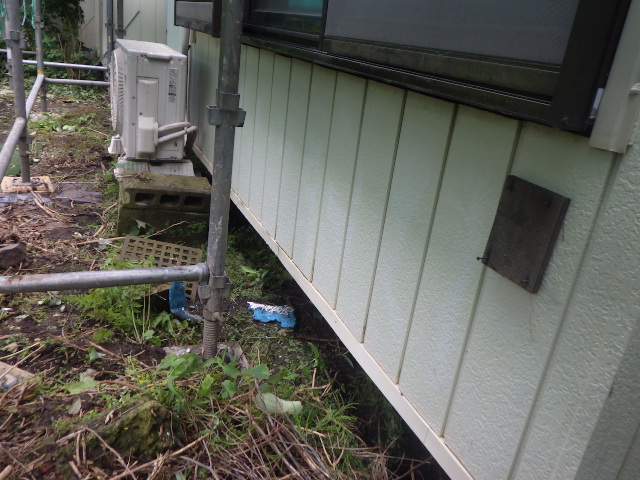 高圧洗浄後の１階外壁の状態です