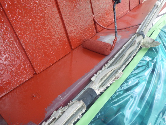 壁水切りの塗装中です