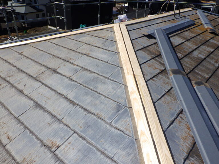 新規棟木の取り付け終了です