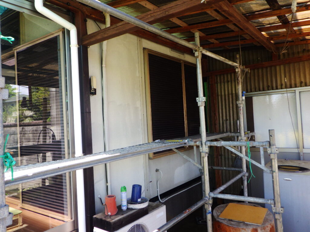 外壁の高圧洗浄終了です