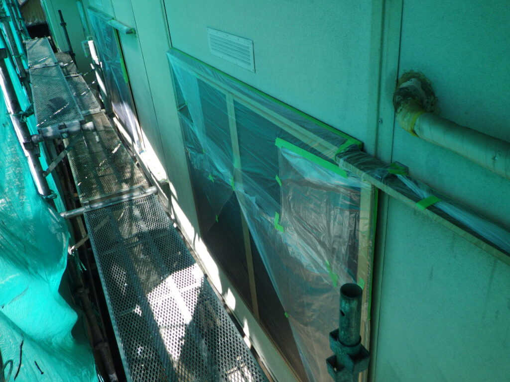 窓養生が終了しました