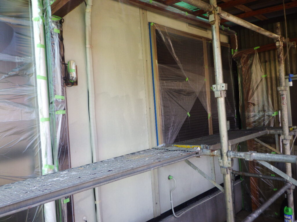 窓養生が終了しました