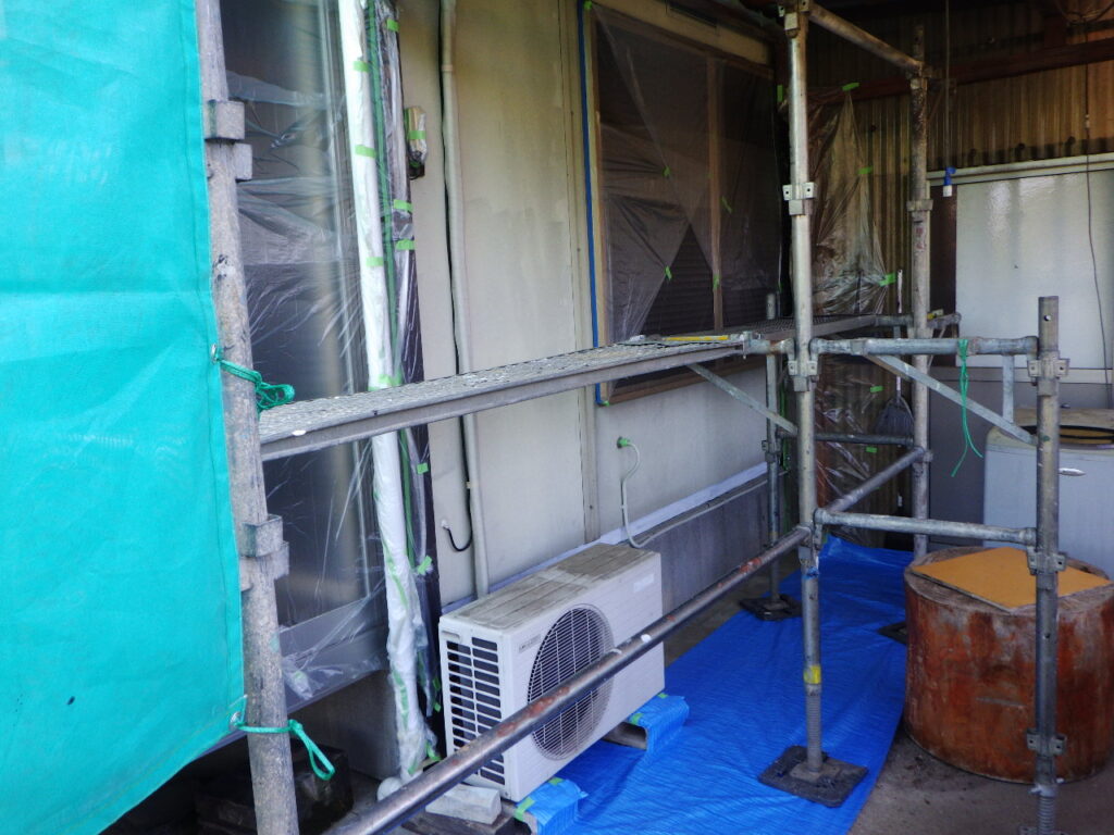 土間養生をしました