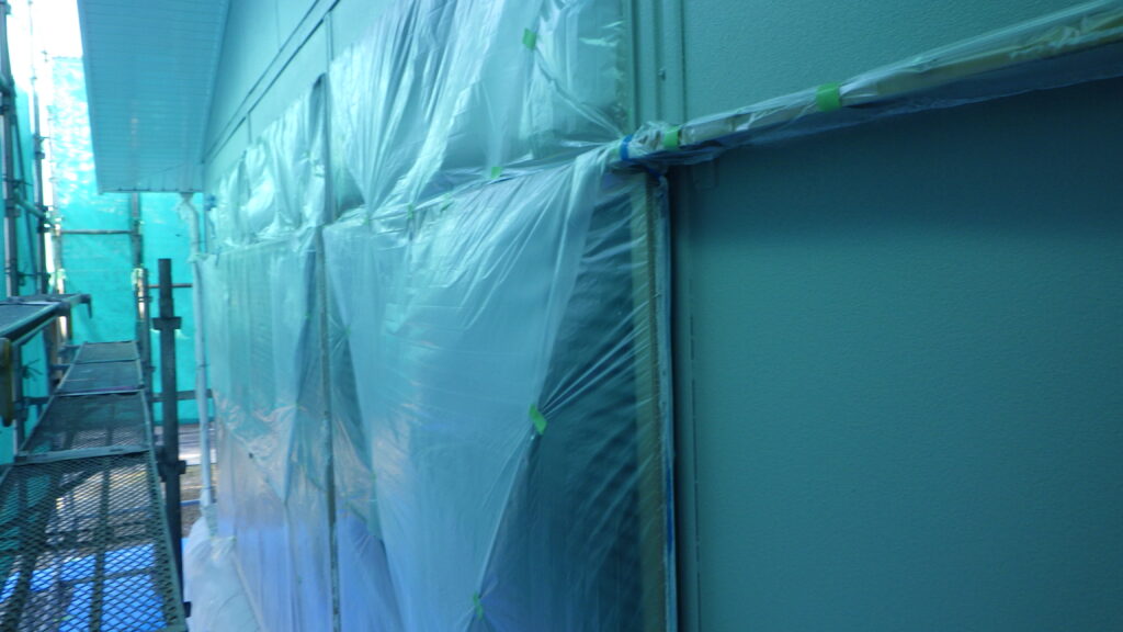 外壁上塗り塗装終了です