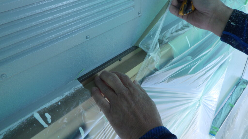 養生の撤去中です