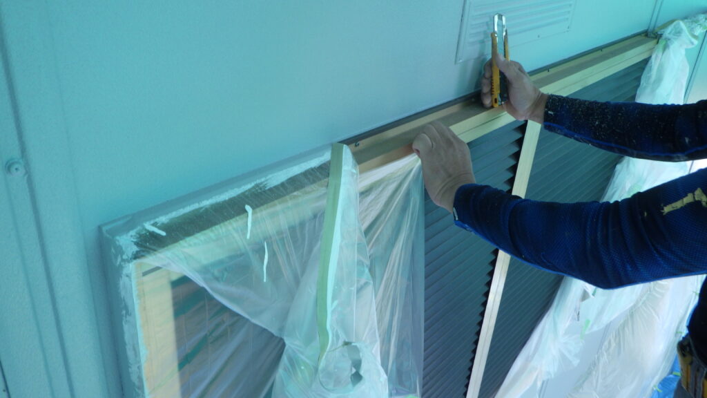 養生の撤去中です