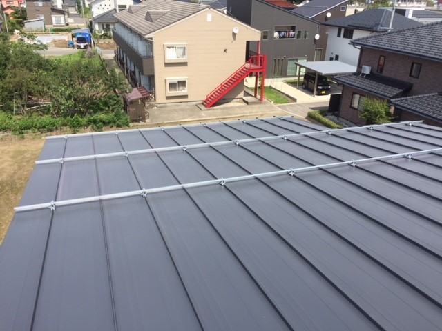 雪止めアングル取り付け