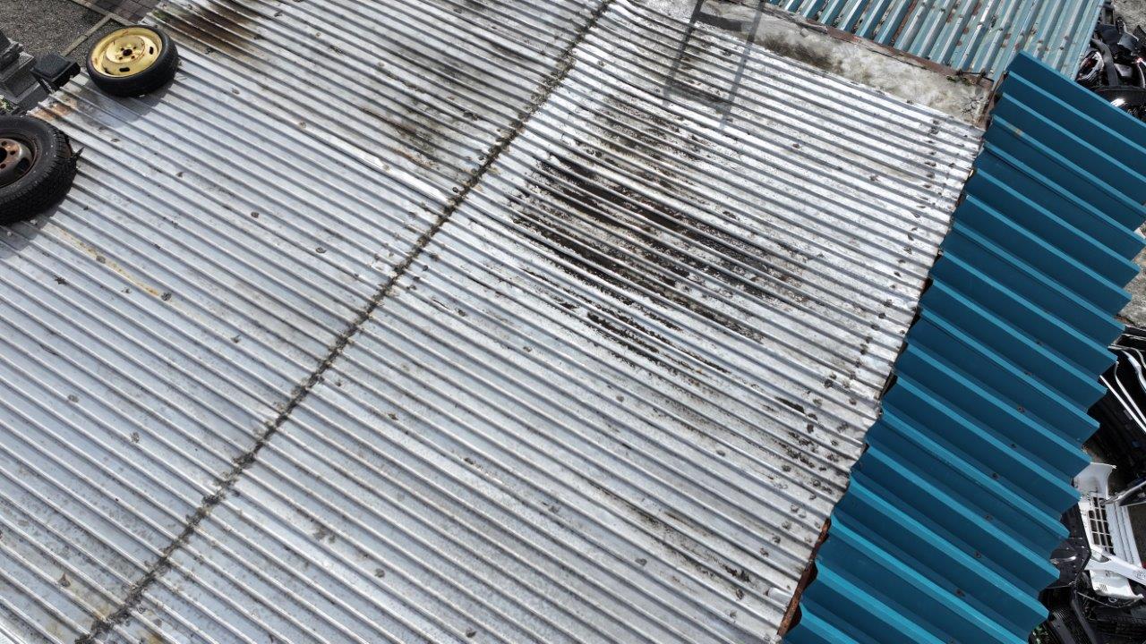 折半屋根飛散　現地調査