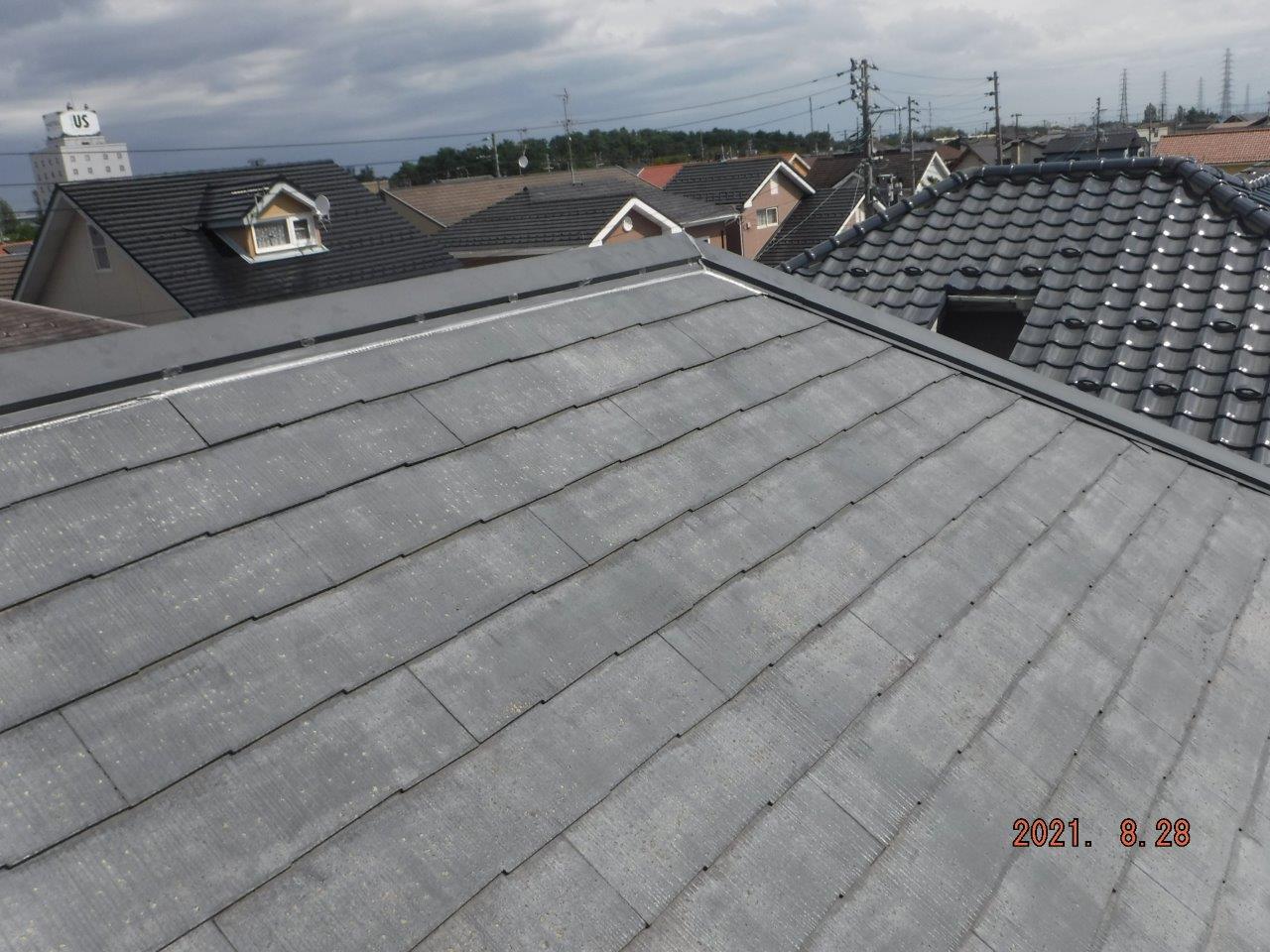 棟板金の傷みによる雨漏れ発生で現地調査