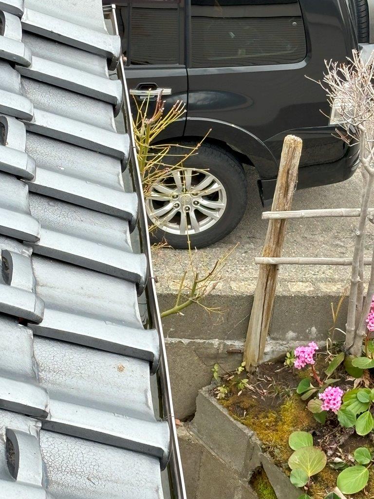 軒樋から水漏れ　現地調査