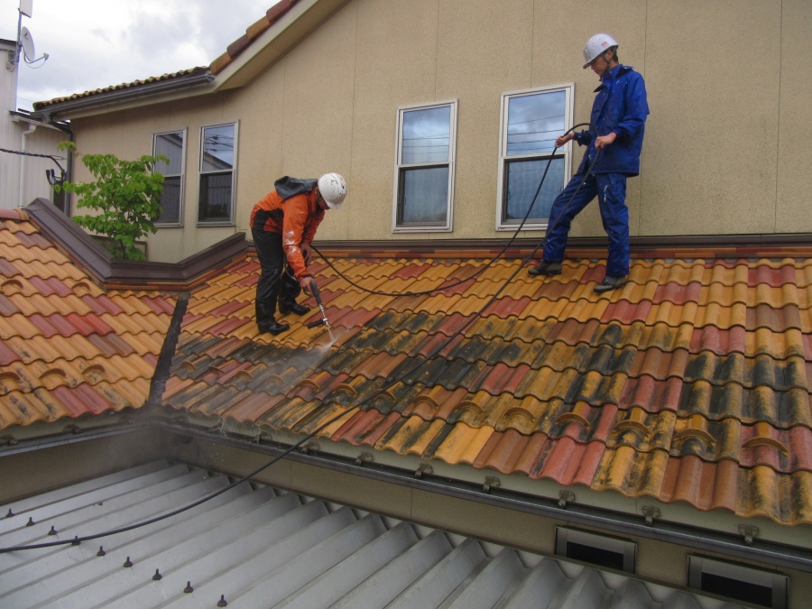 瓦コケ除去洗浄