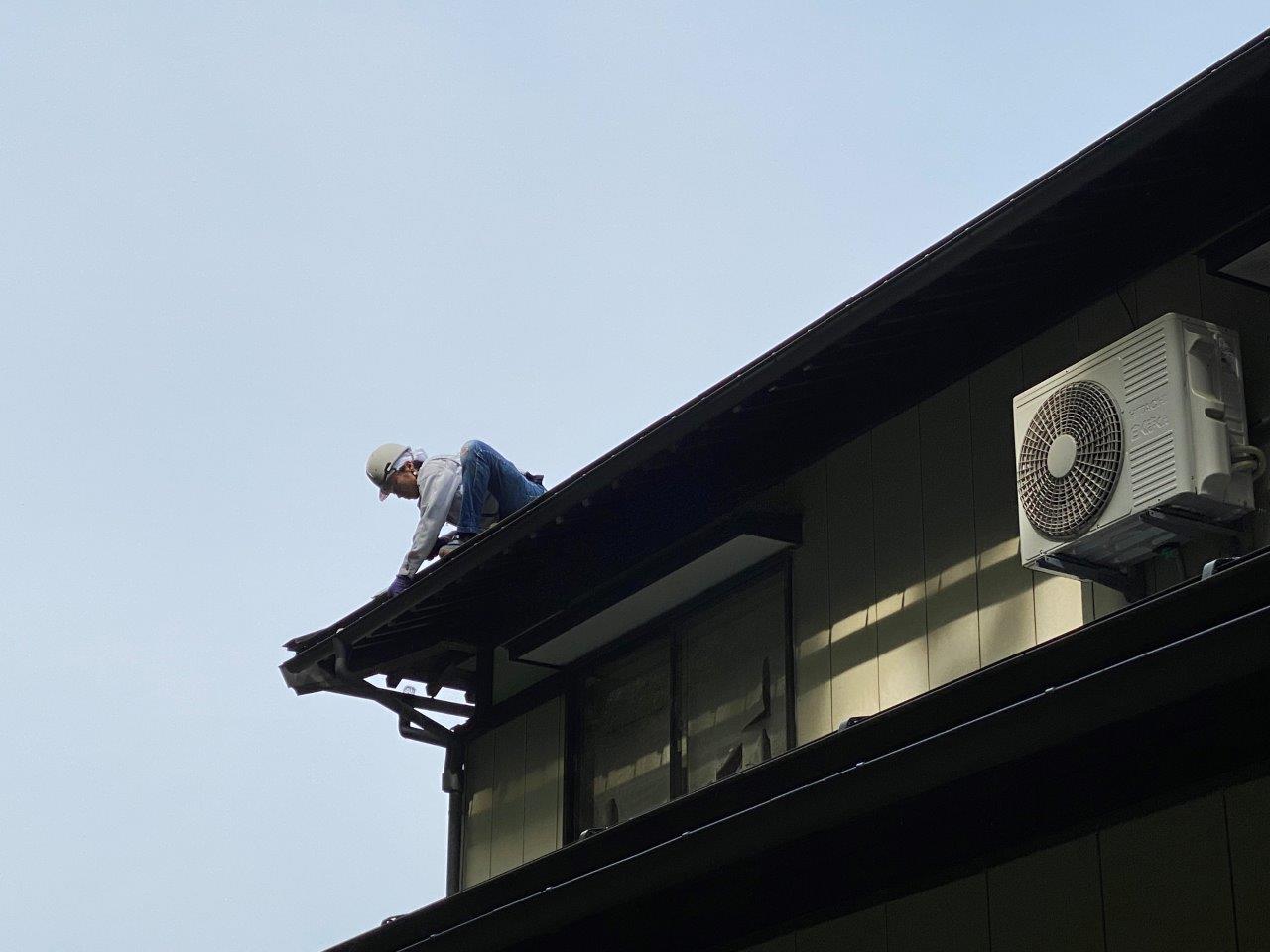 大屋根軒樋清掃