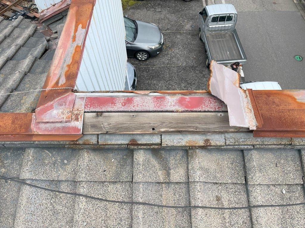 笠木飛散　応急処置