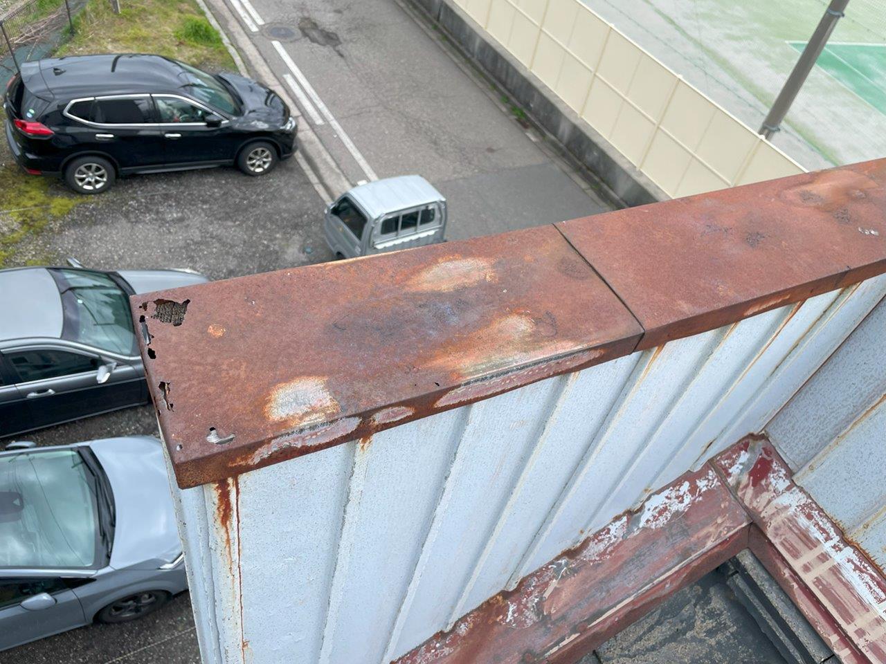 笠木飛散　応急処置