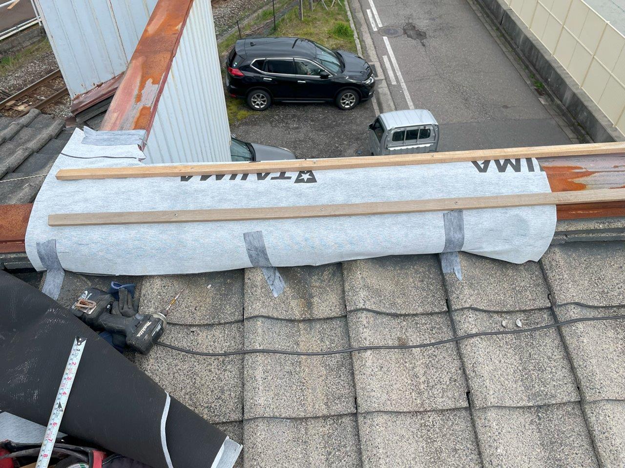 笠木飛散　応急処置