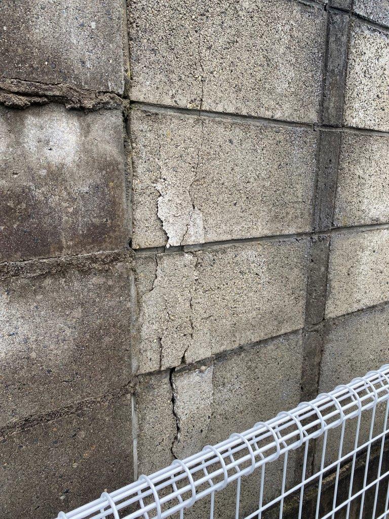 ブロック塀解体　現地調査