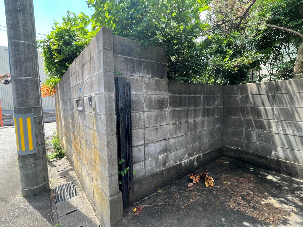 ブロック塀解体　現地調査