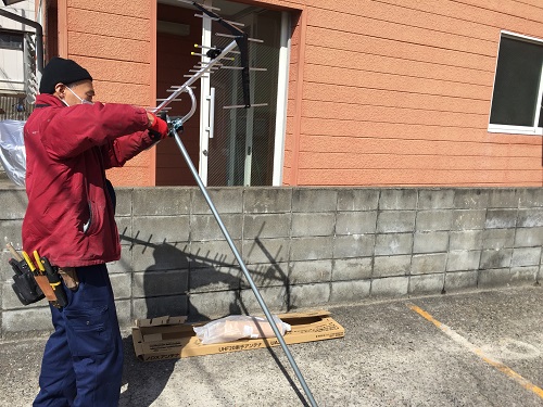 アンテナ　交換　新潟市中央区　ｱﾊﾟｰﾄ