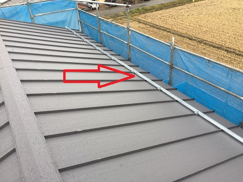 屋根葺き替え工事　雪止アングル