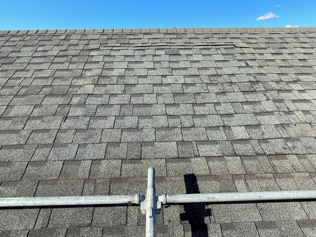 天窓を塞いだ箇所にオークリッジを葺きました