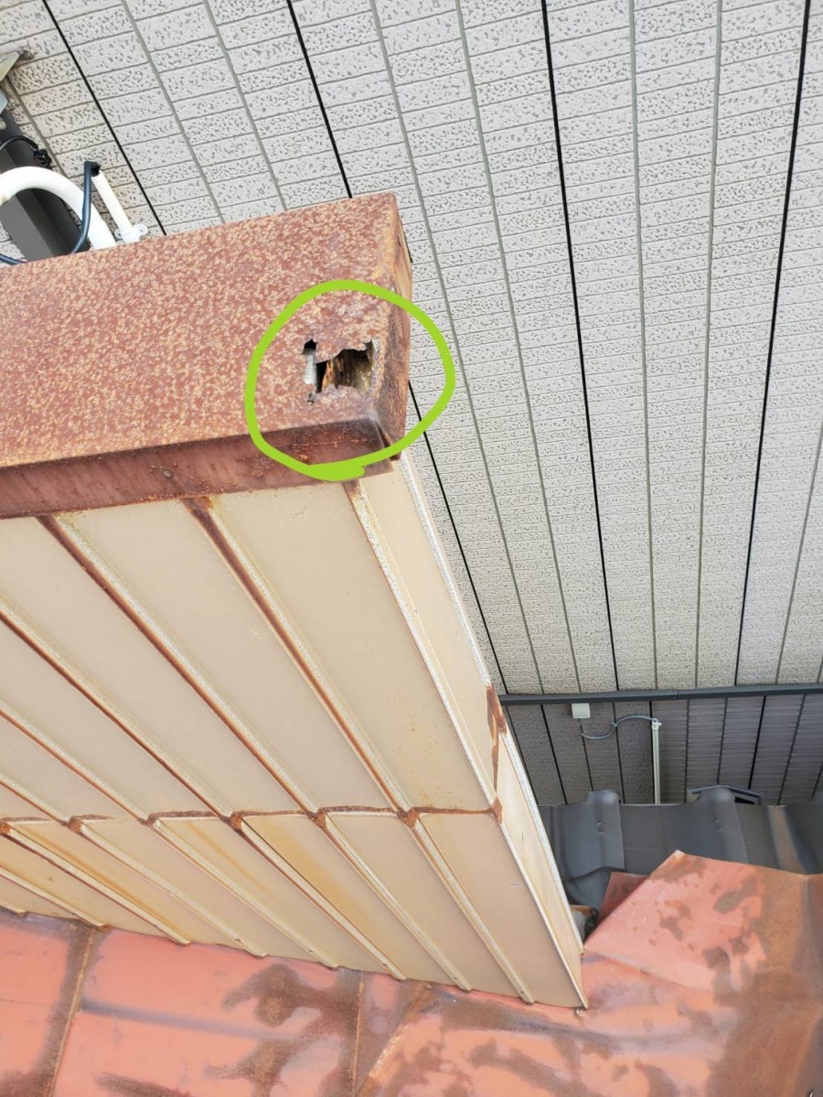 屋根板金の剥がれ