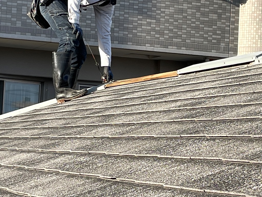 棟板金飛散　現地調査