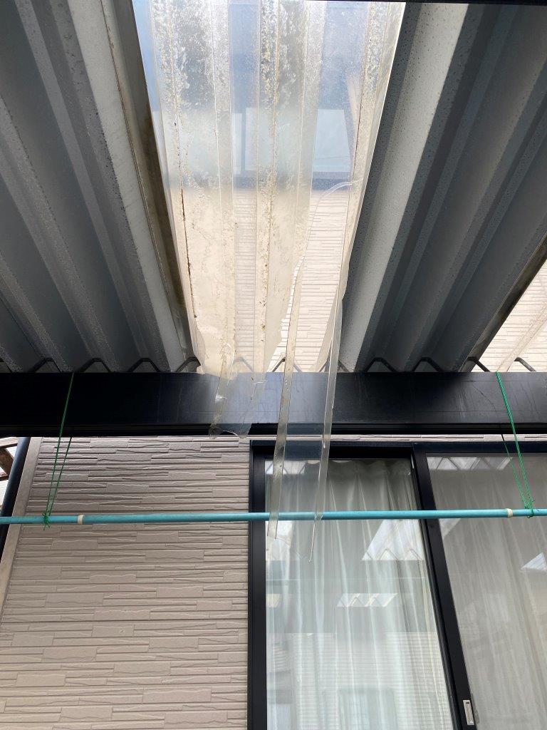 カーポートポリカ部屋根破損