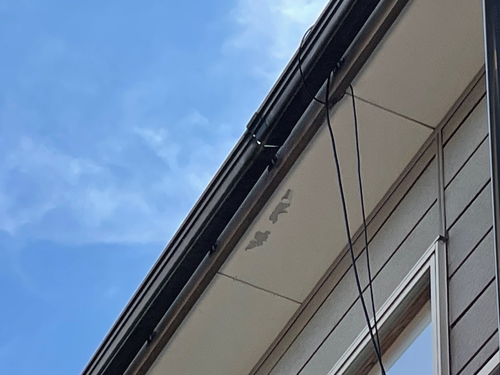 軒樋破損により水漏れ