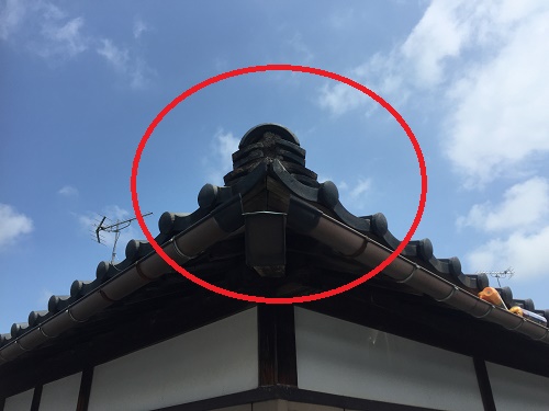 鬼瓦　落下部分