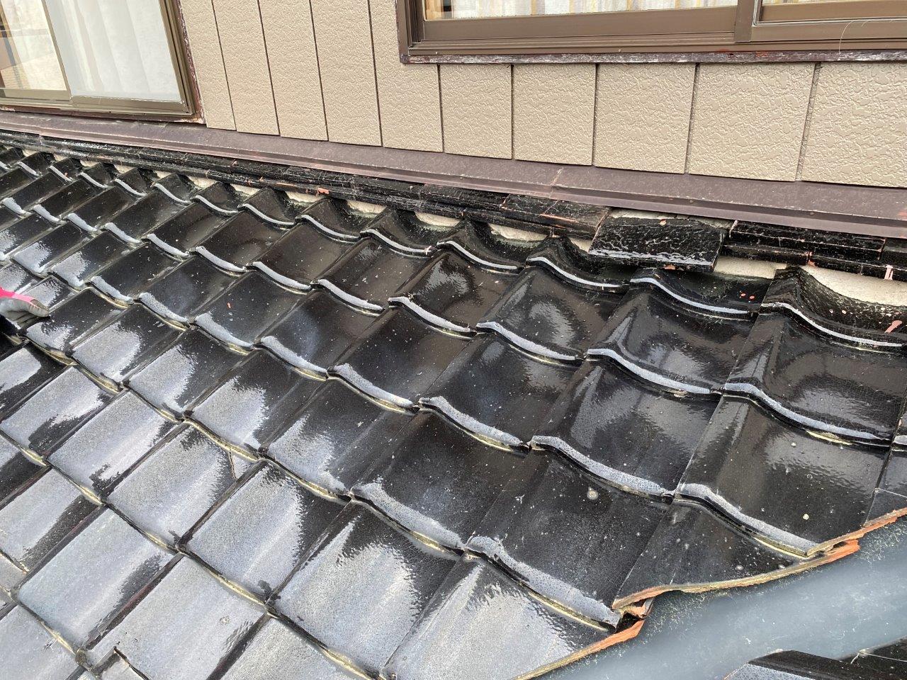 築45年瓦屋根　雨漏れ　現地調査