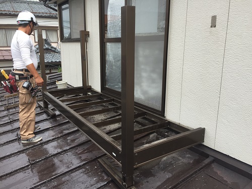 既存ベランダ　撤去　土台バラシ