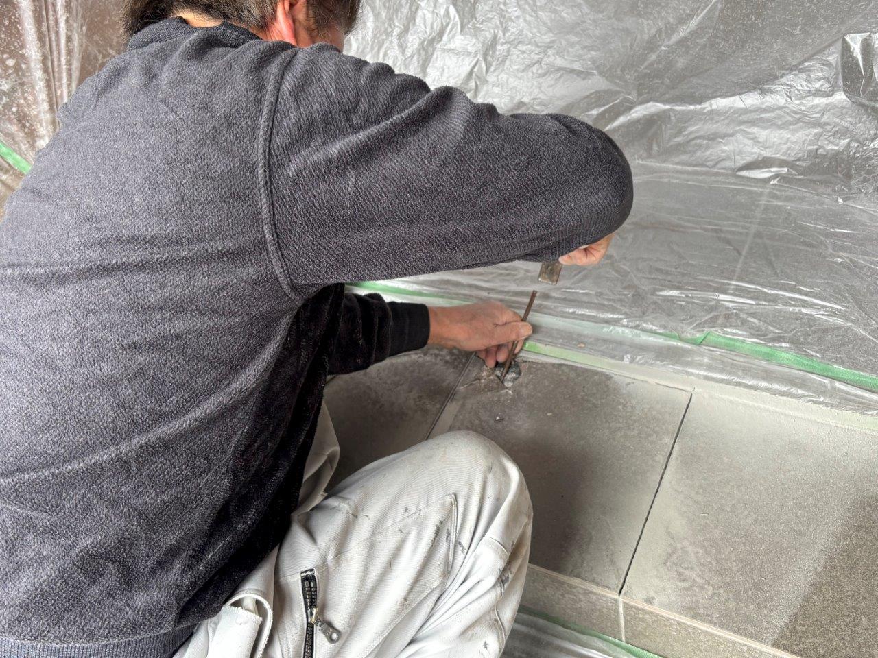 タイルの張り替え工事