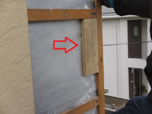 外壁下地造作、釘用下地