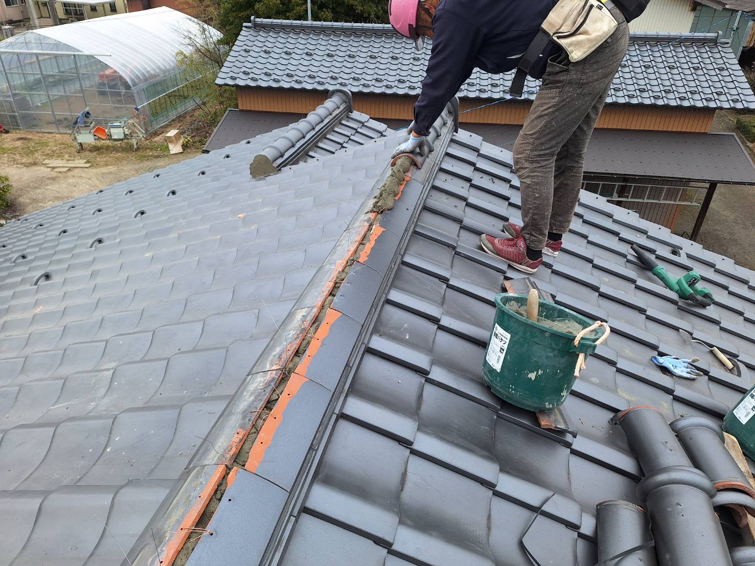 棟瓦やり替え工事