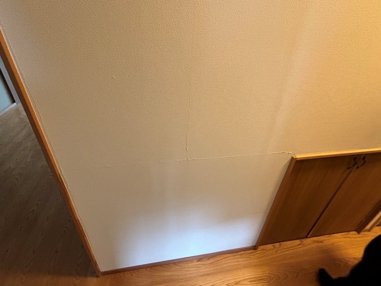 漆喰壁のクラック　現地調査