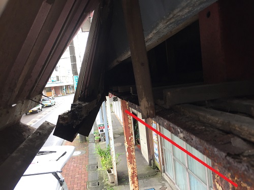 内部錆　外壁　板金　アーケード