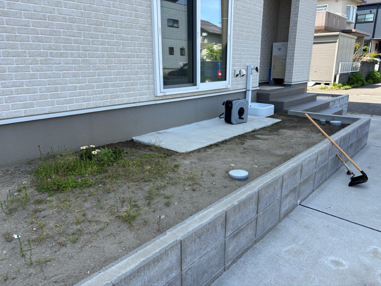 境界ブロック新設　現地調査