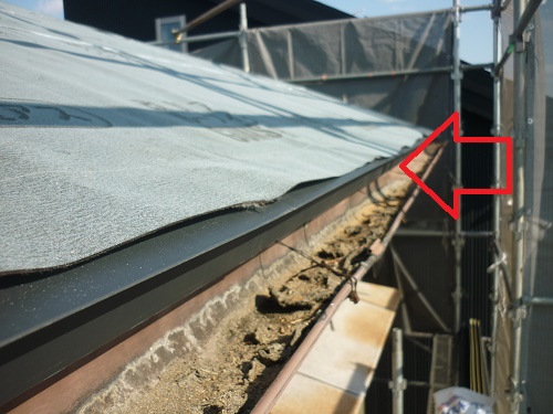 板金屋根　唐草板金取付