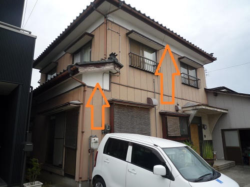 外壁張替工事　現場調査　小壁解体