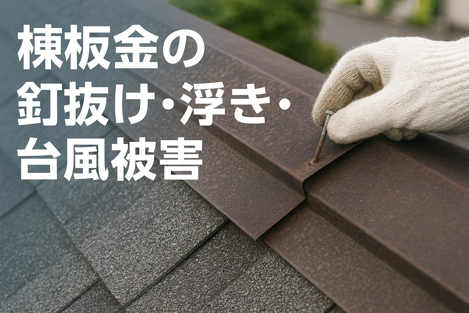 棟板金の釘抜け・浮き・台風被害