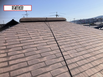 川西町の棟板金メンテナンス前の劣化状態