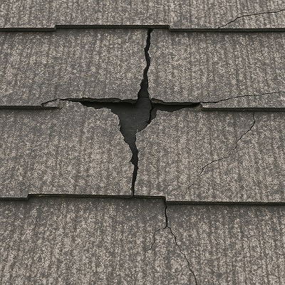 屋根材がボロボロで割れや欠けが多いので葺き替えが必要になる